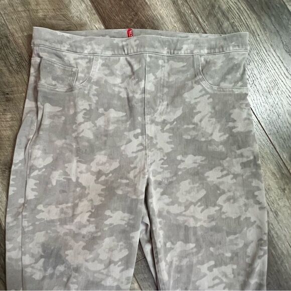 SPANX Jean-ish Stone Wash Green Grey Camo High Rise Ankle Jegging Leggings 1X - Picture 7 of 16